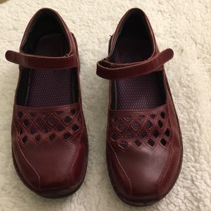 Naot Red Leather Mary Jane Flats